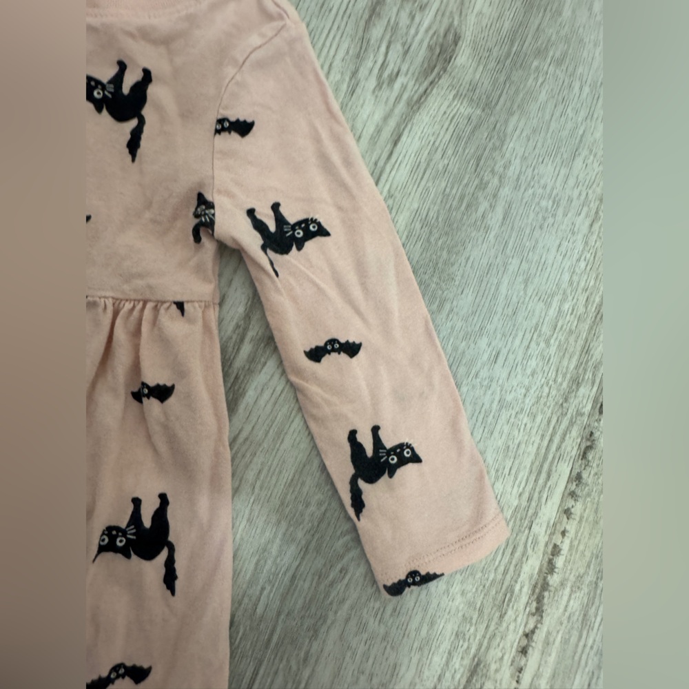 Old Navy Pink Dress with Black Cat Print - Picture 4 of 8